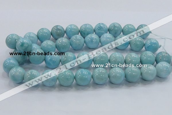 CLR23 15.5 inches 18mm round grade AA natural larimar gemstone beads