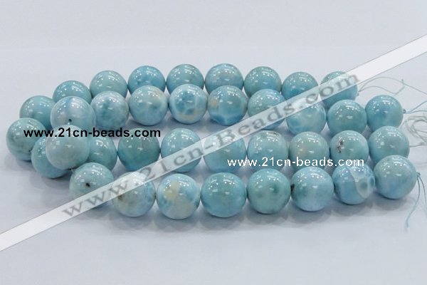 CLR24 15.5 inches 20mm round grade AA natural larimar gemstone beads