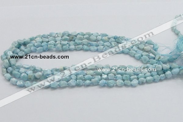 CLR25 15.5 inches 6*8mm nugget natural larimar gemstone chips beads