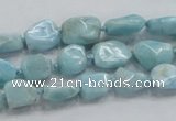 CLR26 15.5 inches 8*10mm nugget natural larimar gemstone chips beads