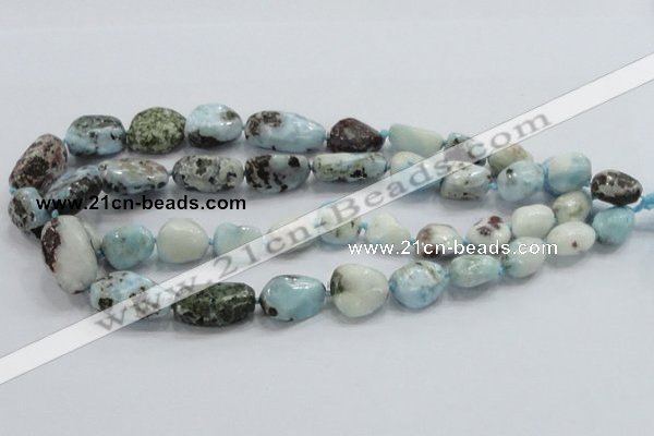 CLR27 15.5 inches nugget natural larimar gemstone beads wholesale