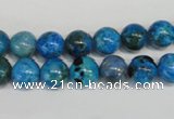 CLR302 15.5 inches 8mm round dyed larimar gemstone beads