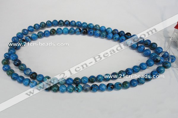 CLR302 15.5 inches 8mm round dyed larimar gemstone beads