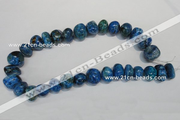 CLR316 15.5 inches 10*18mm nuggets dyed larimar gemstone beads