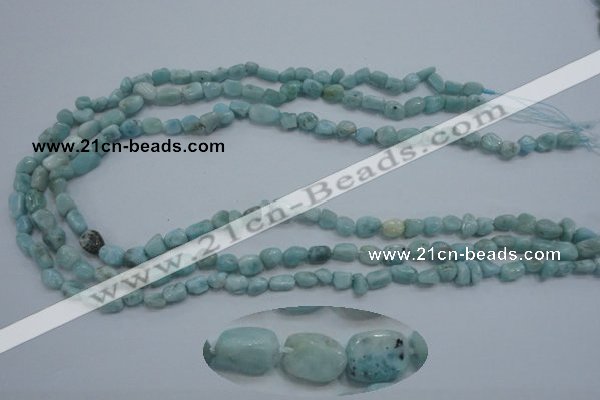 CLR32 15.5 inches 5*8mm nugget natural larimar gemstone beads