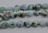 CLR35 15.5 inches 6*8mm oval natural larimar gemstone beads