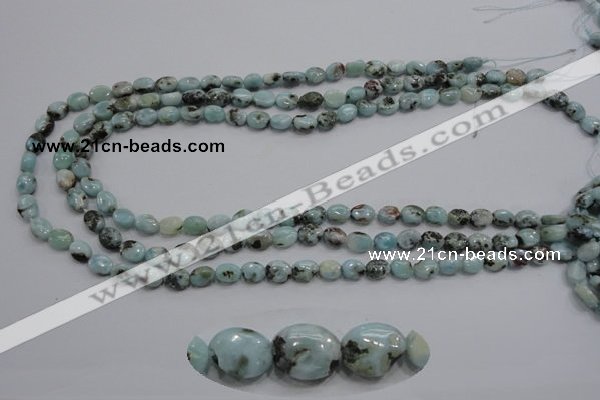 CLR35 15.5 inches 6*8mm oval natural larimar gemstone beads