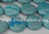 CLR362 15.5 inches 14mm flat round dyed larimar gemstone beads