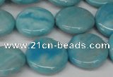 CLR363 15.5 inches 16mm flat round dyed larimar gemstone beads