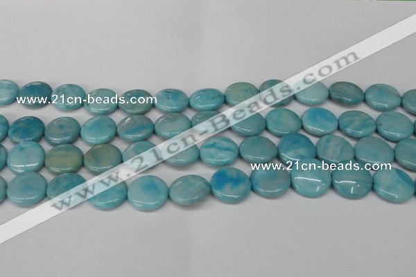 CLR363 15.5 inches 16mm flat round dyed larimar gemstone beads