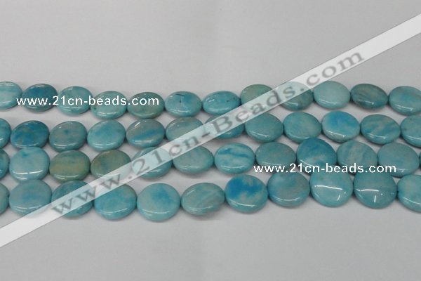 CLR364 15.5 inches 18mm flat round dyed larimar gemstone beads