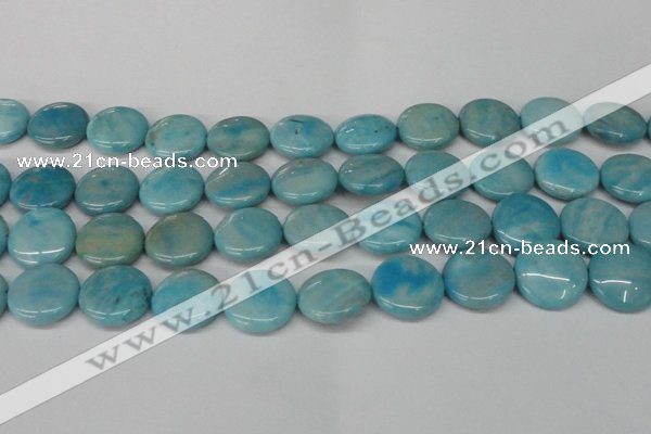 CLR365 15.5 inches 20mm flat round dyed larimar gemstone beads