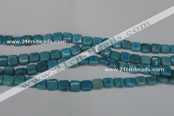 CLR380 15.5 inches 10*10mm square dyed larimar gemstone beads