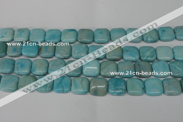 CLR383 15.5 inches 16*16mm square dyed larimar gemstone beads