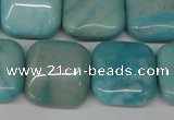 CLR384 15.5 inches 18*18mm square dyed larimar gemstone beads