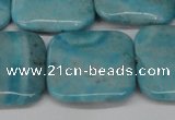 CLR386 15.5 inches 25*25mm square dyed larimar gemstone beads