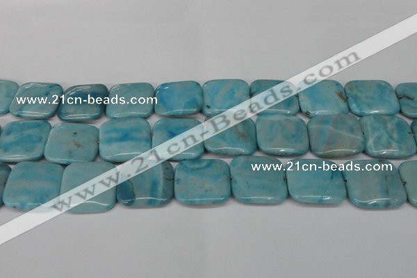 CLR386 15.5 inches 25*25mm square dyed larimar gemstone beads