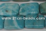 CLR395 15.5 inches 15*20mm rectangle dyed larimar gemstone beads