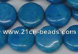 CLR416 15.5 inches 25mm flat round dyed larimar gemstone beads