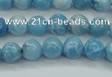 CLR601 15.5 inches 6mm round imitation larimar beads wholesale