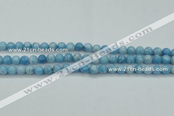 CLR602 15.5 inches 8mm round imitation larimar beads wholesale