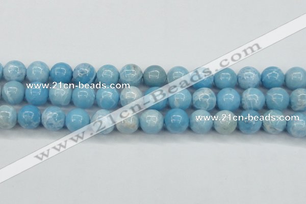 CLR605 15.5 inches 14mm round imitation larimar beads wholesale