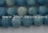 CLR612 15.5 inches 8mm round matte imitation larimar beads