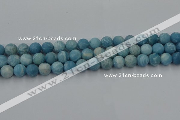 CLR613 15.5 inches 10mm round matte imitation larimar beads