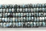 CLR629 15.5 inches 6*12mm rondelle larimar gemstone beads