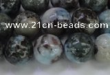 CLR64 15.5 inches 12mm round natural larimar gemstone beads