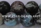 CLR65 15.5 inches 14mm round natural larimar gemstone beads