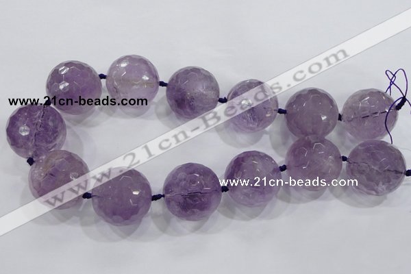 CLS01 15.5 inches 30mm faceted round large amethyst gemstone beads