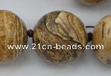 CLS10 15.5 inches 30mm faceted round large picture jasper beads