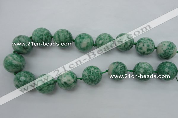 CLS102 15.5 inches 25mm faceted round large Qinghai jade beads