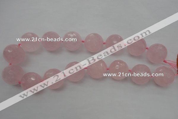 CLS103 15.5 inches 25mm faceted round large rose quartz beads