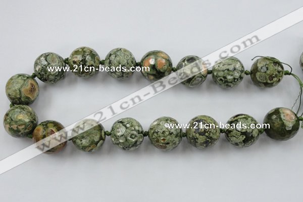 CLS106 15.5 inches 25mm faceted round peacock gemstone beads