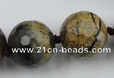 CLS108 15.5 inches 25mm faceted round artistic jasper beads
