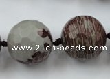 CLS109 15.5 inches 25mm faceted round red artistic jasper beads