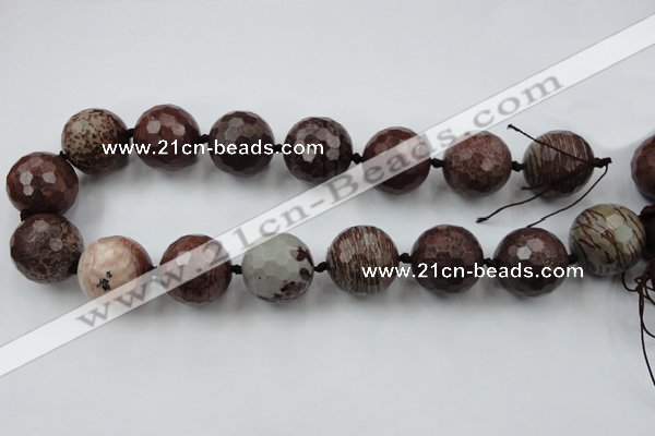 CLS109 15.5 inches 25mm faceted round red artistic jasper beads