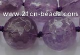 CLS110 15.5 inches 25mm faceted round large amethyst gemstone beads