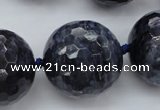 CLS12 15.5 inches 30mm faceted round large blue dumortierite beads