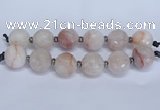 CLS350 7.5 inches 30mm faceted round large pink quartz beads