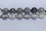 CLS351 7.5 inches 30mm faceted round large cloudy quartz beads