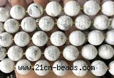 CLS413 15 inches 16mm faceted round white howlite turquoise beads