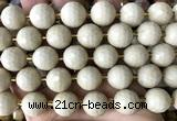 CLS415 15 inches 16mm faceted round white fossil jasper beads