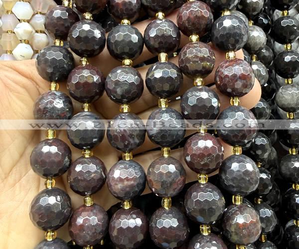 CLS444 15 inches 16mm faceted round brecciated jasper beads