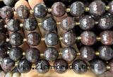 CLS444 15 inches 16mm faceted round brecciated jasper beads