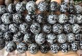 CLS637 15 inches 16mm round snowflake obsidian beads wholesale