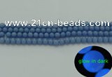 CLU100 15.5 inches 4mm round blue luminous stone beads