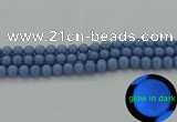 CLU102 15.5 inches 8mm round blue luminous stone beads